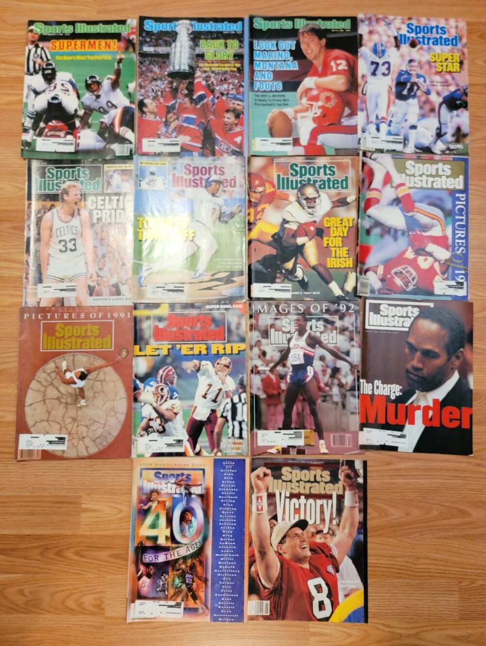 Fourteen Sports Illustrated Issues 1986 to 1995